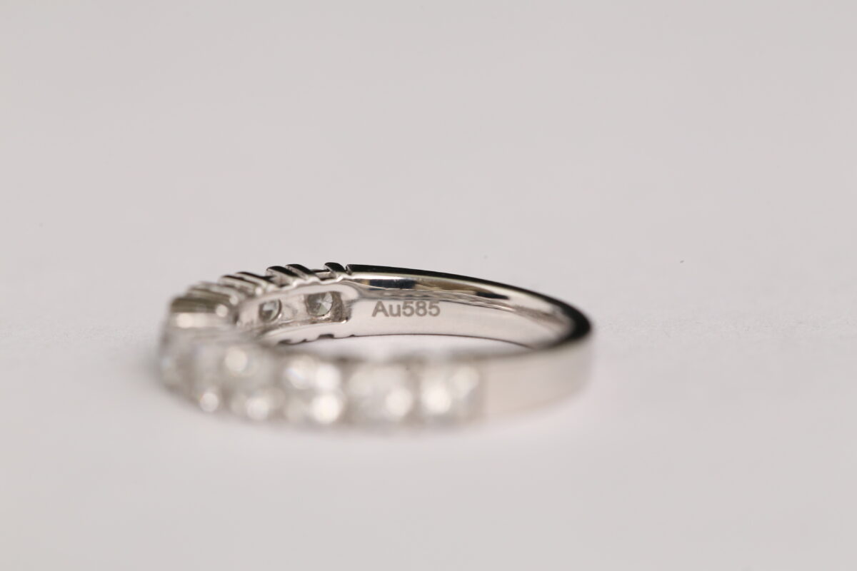 Damenring, 14Karat Weißgold, 11 Diamanten – Bild 8