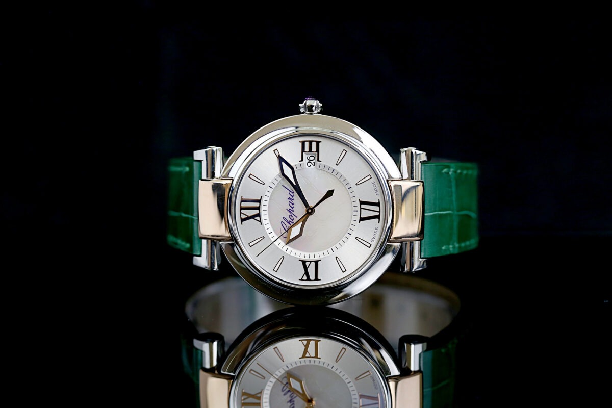 Chopard Imperiale, Stahl + 18K. Rosegold, Perlmutt, Top Zustand, Chopard Lederband – Bild 8