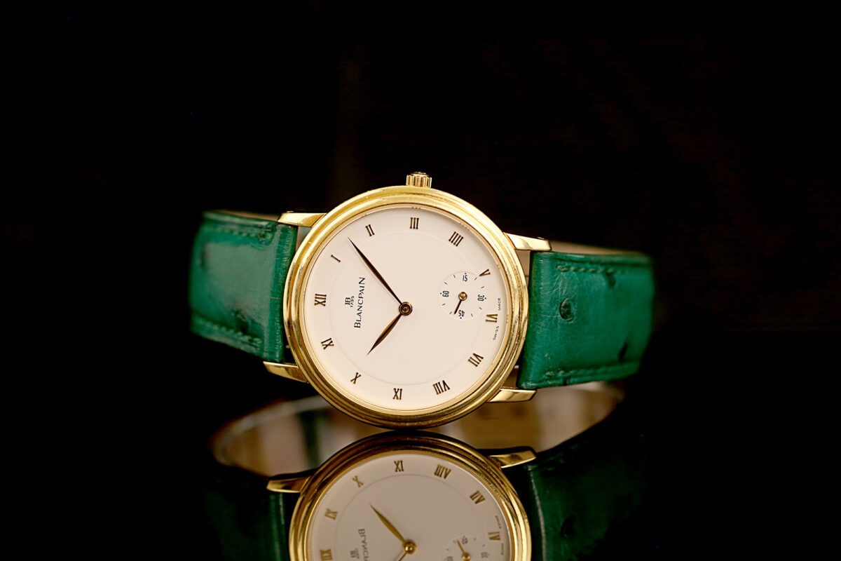 Blancpain Villeret Ultraflach, Ultra Slim, Ref: 0072, 18K. Gelbgold, Blancpain Band + Schließe – Bild 8