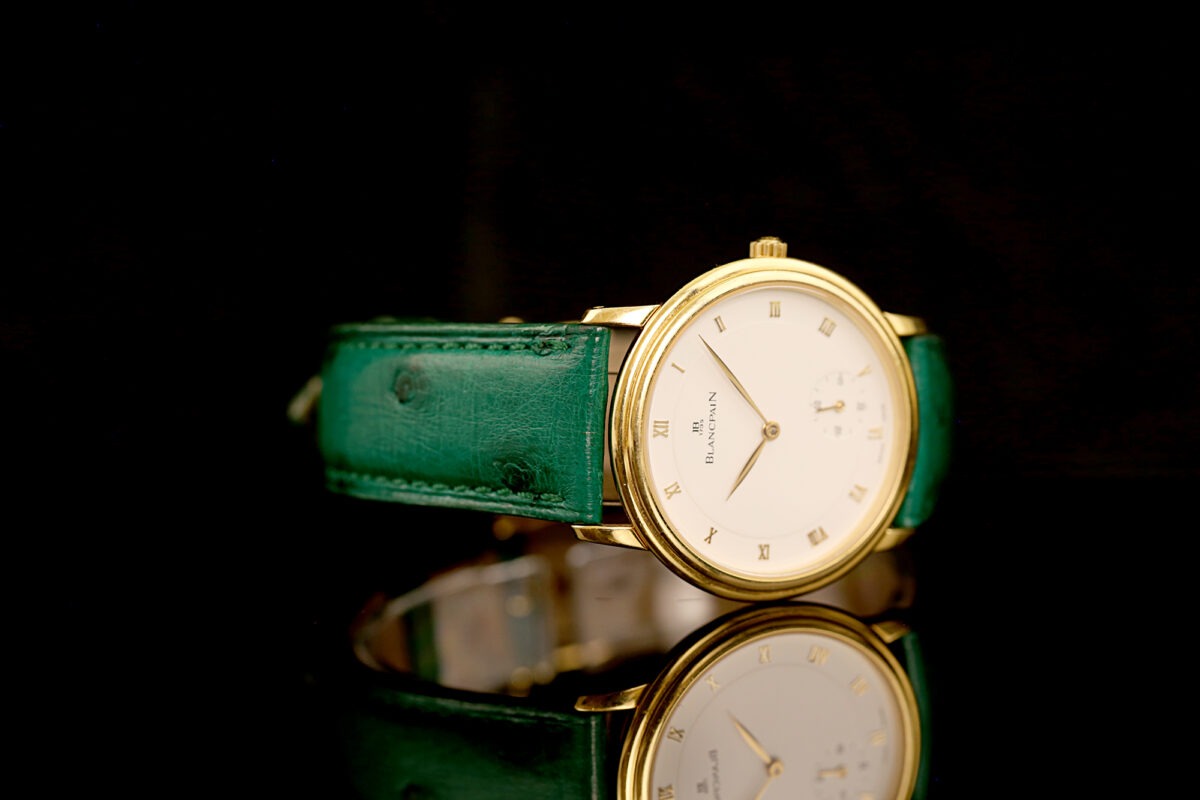 Blancpain Villeret Ultraflach, Ultra Slim, Ref: 0072, 18K. Gelbgold, Blancpain Band + Schließe – Bild 9