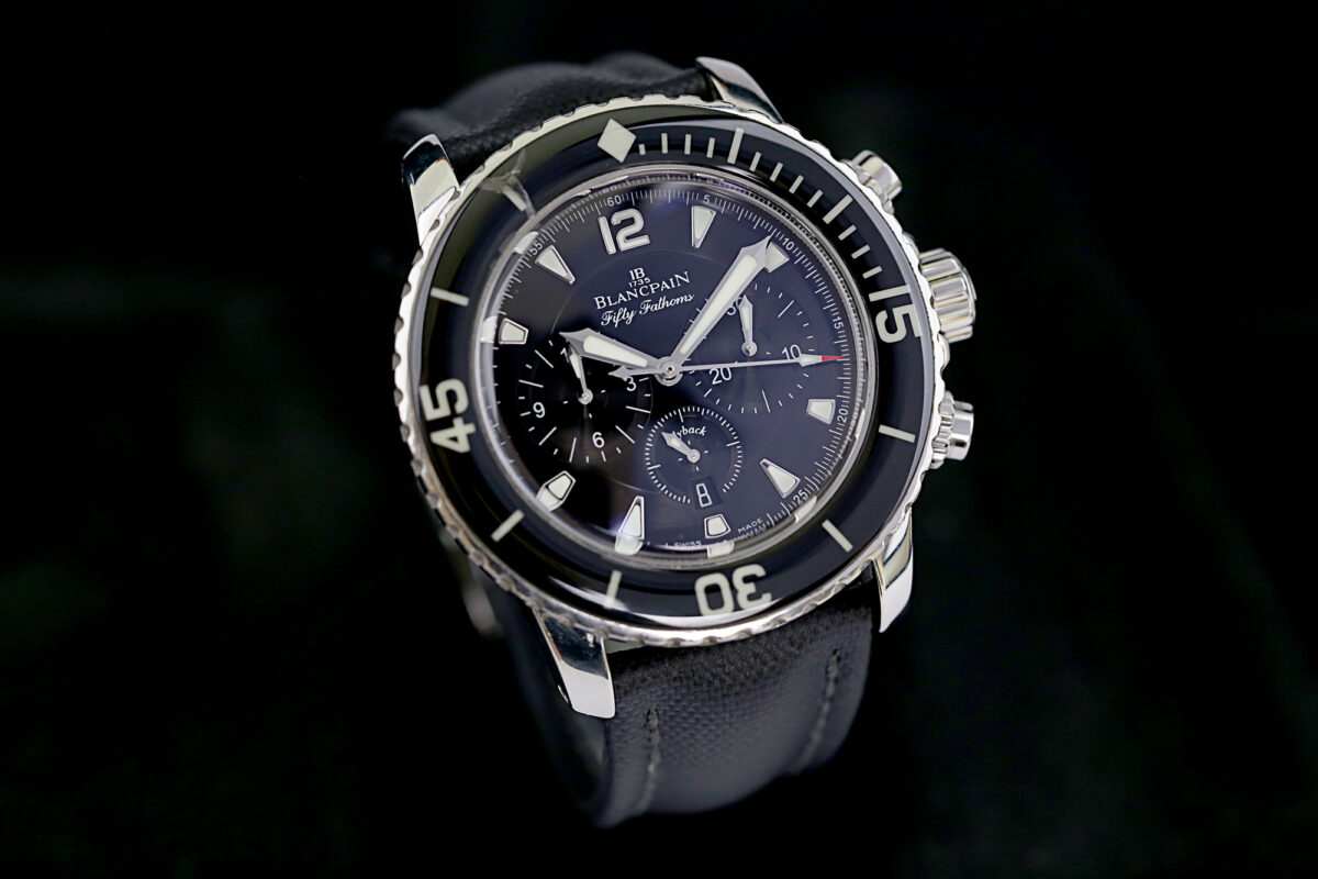 Blancpain Fifty Fathoms, Flyback Chronograph, Listenpreis: 20.650€, Blancpain Band + Schließe