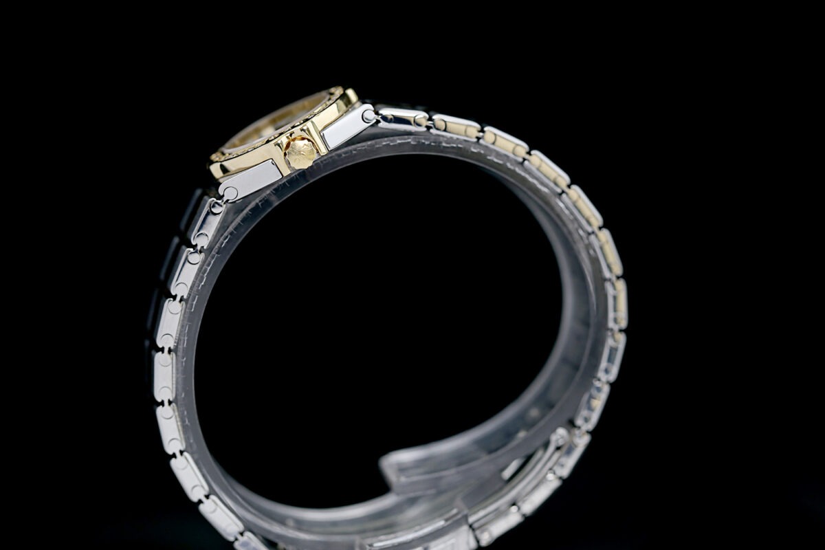 Chopard St. Moritz, Factory Diamantbesatz, Weißes Blatt, Stahl/Gold – Bild 6