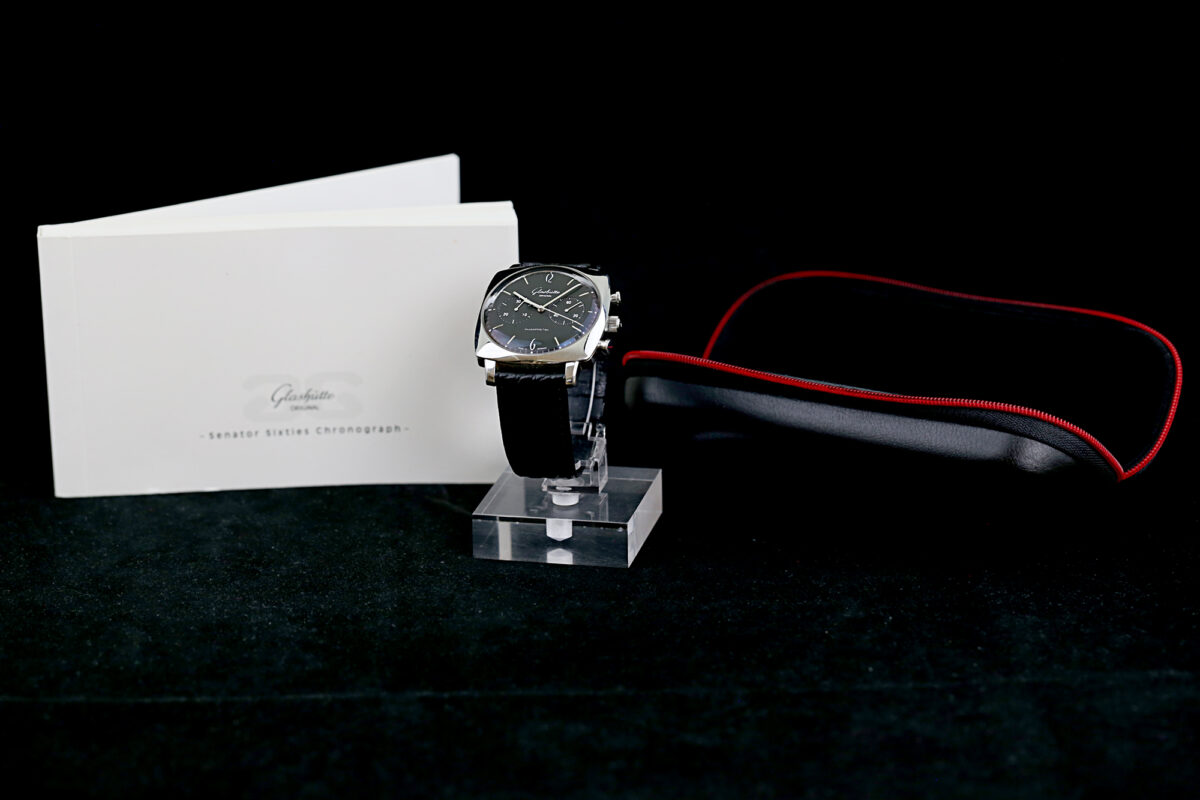 Glashütte Original Sixties Square Chronograph, Neues Glashütte Band, Top Zustand – Bild 13