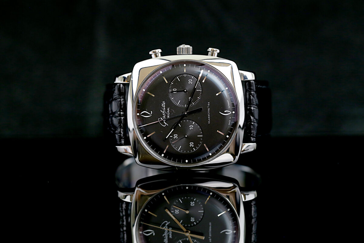 Glashütte Original Sixties Square Chronograph, Neues Glashütte Band, Top Zustand – Bild 8
