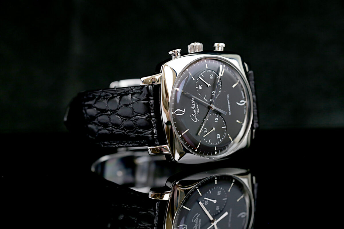 Glashütte Original Sixties Square Chronograph, Neues Glashütte Band, Top Zustand – Bild 9