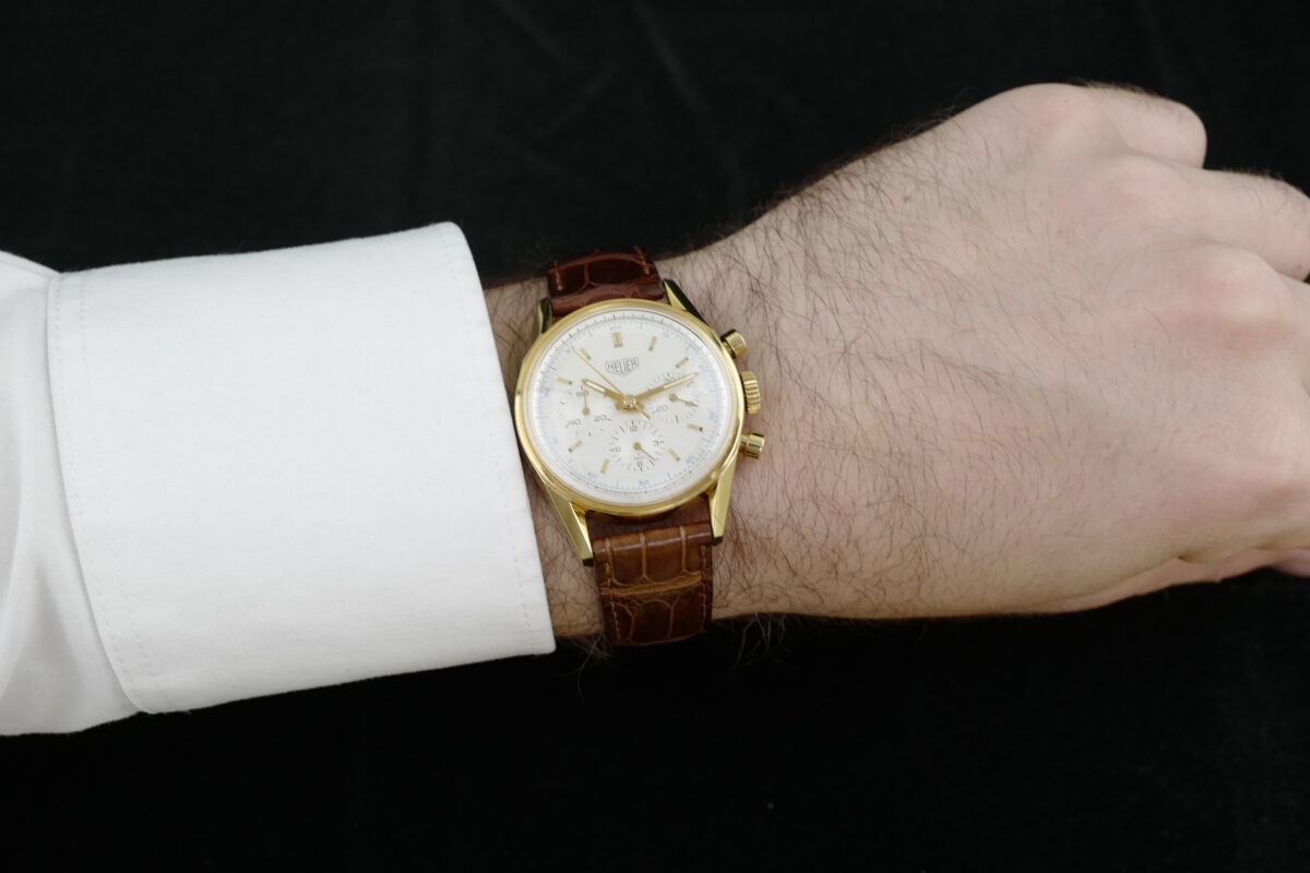 TAG Heuer Carrera 1964 Re-Edition, FULL SET, 18K Gelbgold, Seltenheit, Top Gangwerte – Bild 2