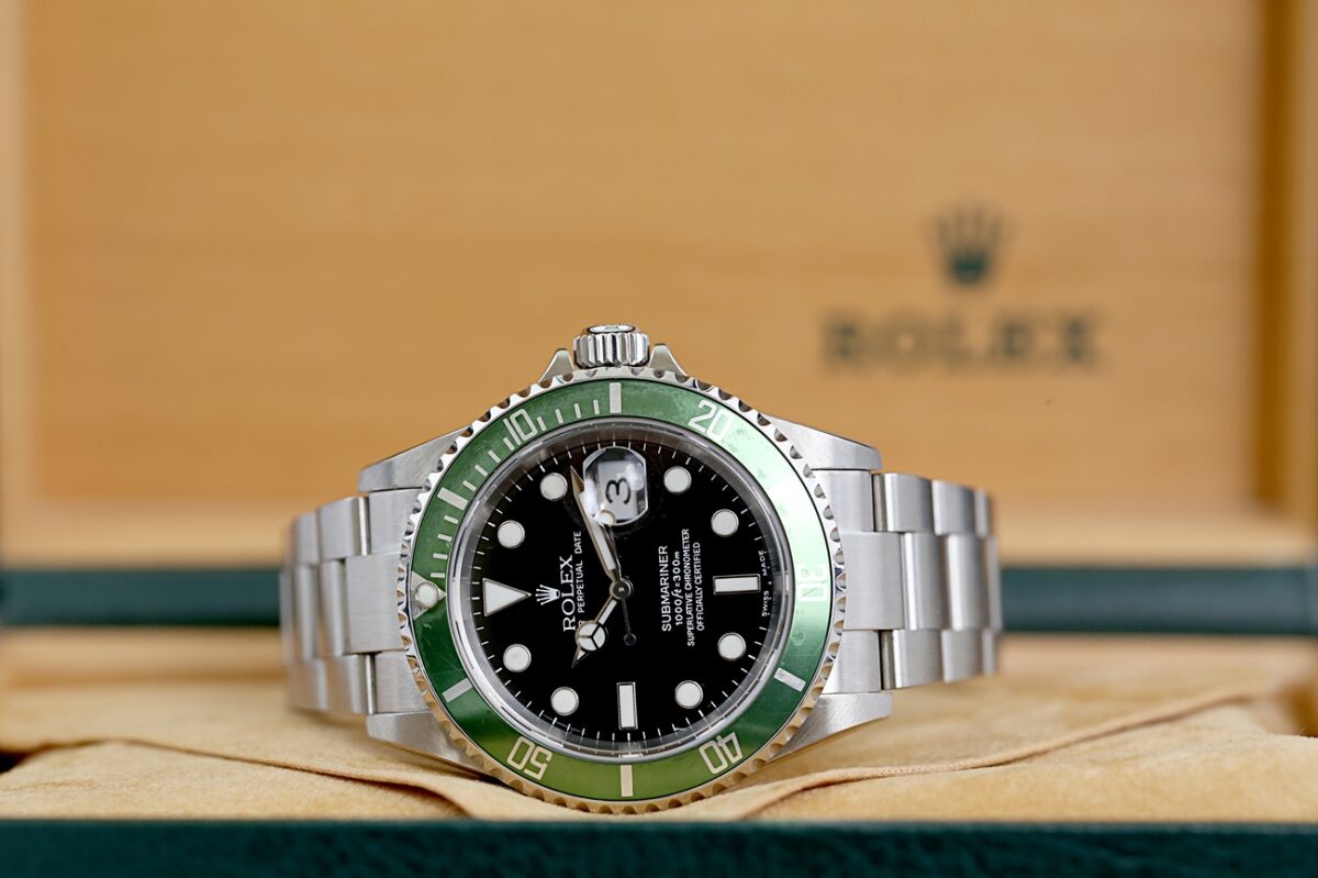 Rolex Submariner Date 16610LV Fullset Kermit Mk1 Flat 4 F Serie Flat four nice condition – Bild 10