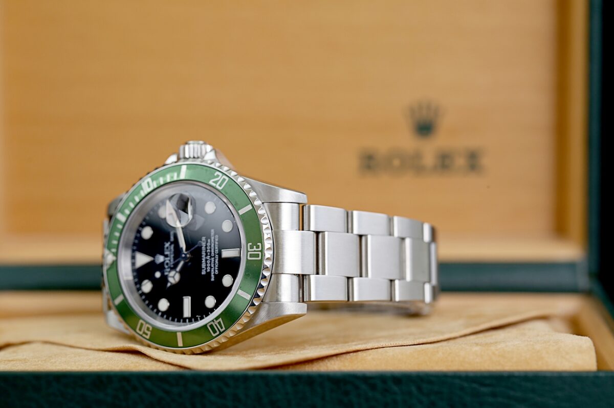 Rolex Submariner Date 16610LV Fullset Kermit Mk1 Flat 4 F Serie Flat four nice condition – Bild 12
